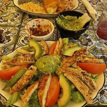 Sol Azteca - Ensalada Con Pollo and steak burrito plate - Mexican Near Me - Boston, Massachusetts