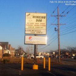 The Winking Dog - Sign outside on North Avenue
