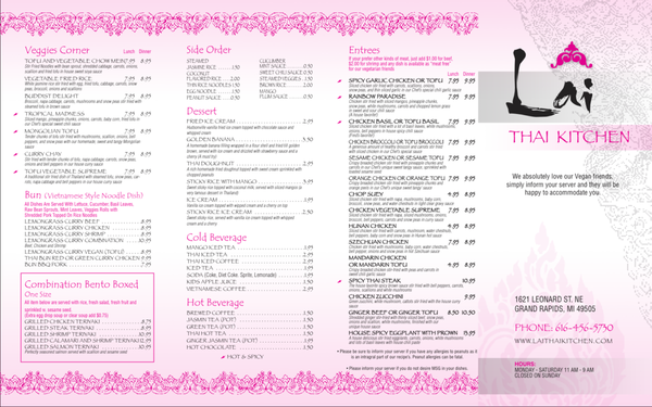 Menu photo 2 Lai Thai Kitchen Grand Rapids, MI Menu photo 2 Lai Thai Kitchen Grand Rapids, MI