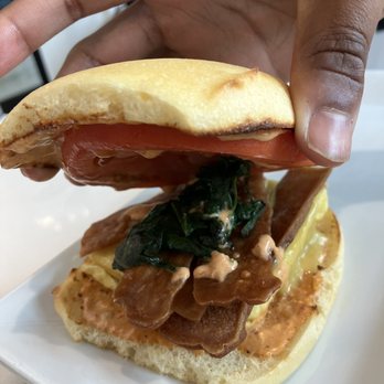 Coco Bistro & Bar - Smoky Chipotle Bacon & Egg Sandwich (gluten free) - Coffee & Tea Near Me - Chapel Hill, North Carolina Coco Bistro & Bar - Smoky Chipotle Bacon & Egg Sandwich (gluten free) - Coffee & Tea Near Me - Chapel Hill, North Carolina