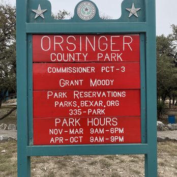 Orsinger County Park - Hours (12/2025) - Parks Near Me - San Antonio, Texas