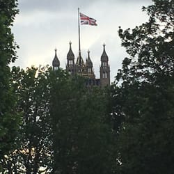 Lambeth Palace - Houses of Parliament from Lambeth Palace Gardens.