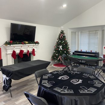 SR Party Rentals - Black chairs rented for casino Christmas! - Party Equipment Rentals Near Me SR Party Rentals - Black chairs rented for casino Christmas! - Party Equipment Rentals Near Me