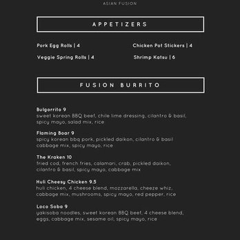 Chops - Menu from Facebook - Korean Near Me - Everett, Washington