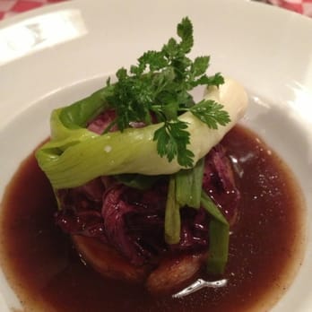 Restaurant Astier - Oeuf Mollet and bacon in red wine - French Near Me - Paris, 75