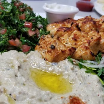 LE Chef Mediterranean - Chicken kabob with Baba Ghanouj & Tabluleh - Mediterranean Near Me - Upland, California LE Chef Mediterranean - Chicken kabob with Baba Ghanouj & Tabluleh - Mediterranean Near Me - Upland, California