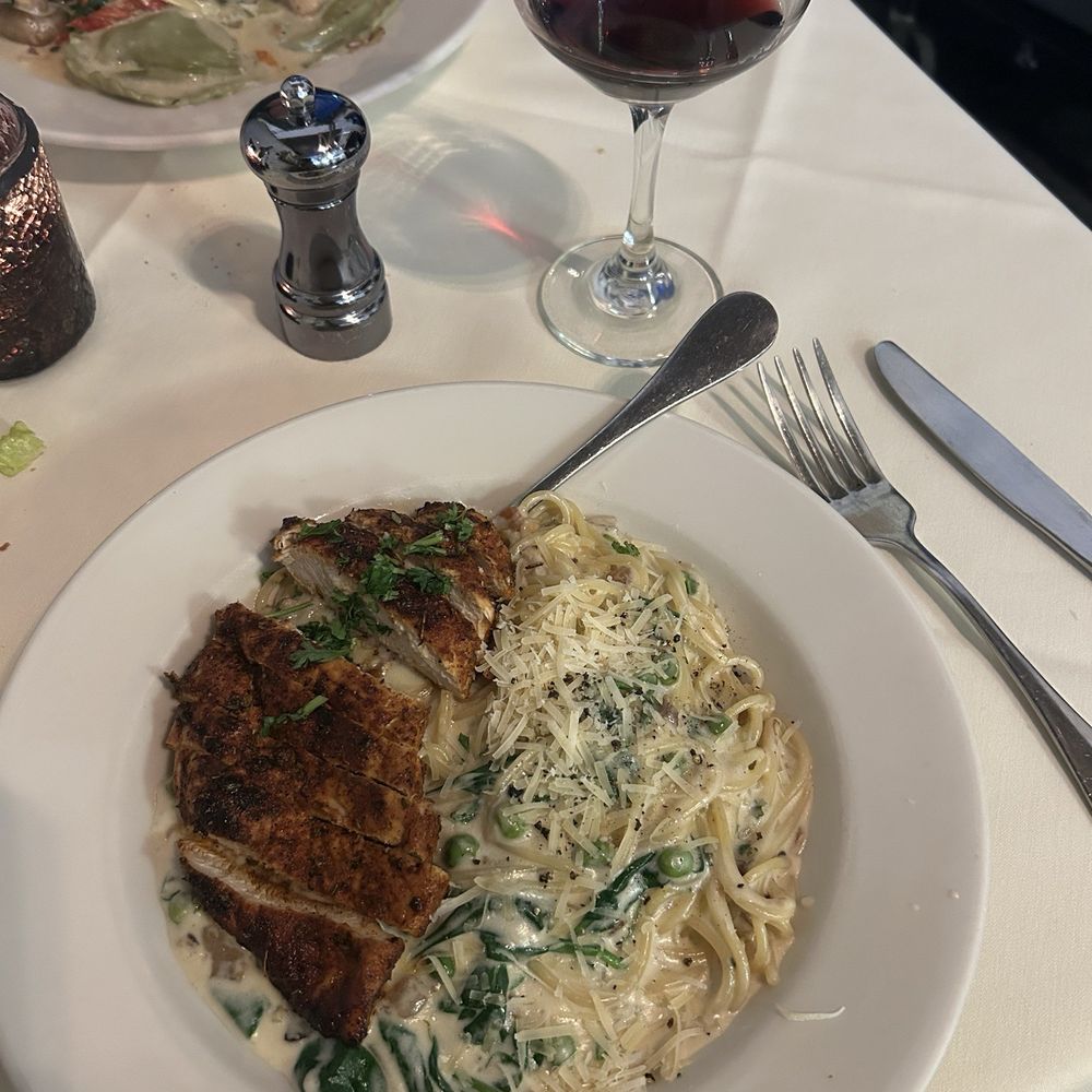 Carbonara with blackened chicken Carbonara with blackened chicken
