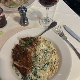 Carbonara with blackened chicken Carbonara with blackened chicken