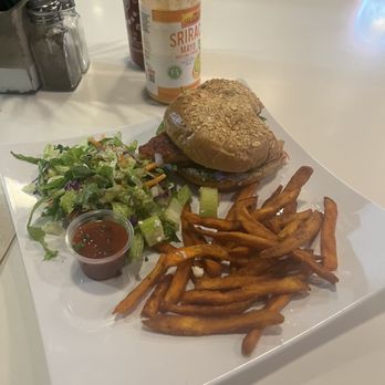 the Protein Source - Mediterranen Salmon Burger - New American Near Me - Las Vegas, Nevada the Protein Source - Mediterranen Salmon Burger - New American Near Me - Las Vegas, Nevada