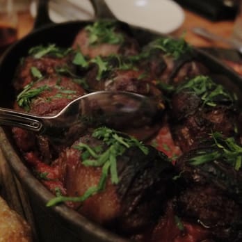 Avec - Chicago - chorizo stuffed dates with bacon and piquillo pepper tomato paste - Mediterranean Near Me - Chicago, Illinois Avec - Chicago - chorizo stuffed dates with bacon and piquillo pepper tomato paste - Mediterranean Near Me - Chicago, Illinois
