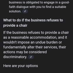 BioLife Plasma Services - I had to show this to the manager because apparently they were unaware of this after telling me three times I could not use a chair in line.