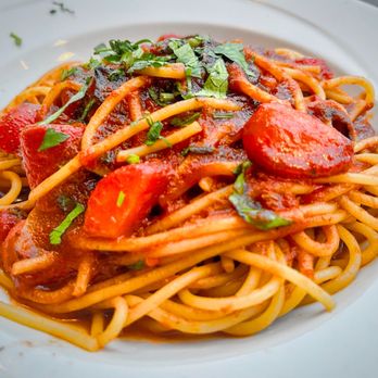 Catherine Lombardi - Strawberry Pasta. Strawberries sautéed w/ roasted garlic, balsamic vinegar, marinara sauce, and olive oil. Crazy! - Italian Near Me - New Brunswick, New Jersey Catherine Lombardi - Strawberry Pasta. Strawberries sautéed w/ roasted garlic, balsamic vinegar, marinara sauce, and olive oil. Crazy! - Italian Near Me - New Brunswick, New Jersey