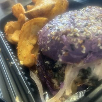 Tambayan Filipino BBQ & Grill - The Gud Burger w Curly fries - Filipino Near Me - Spring Valley, California Tambayan Filipino BBQ & Grill - The Gud Burger w Curly fries - Filipino Near Me - Spring Valley, California
