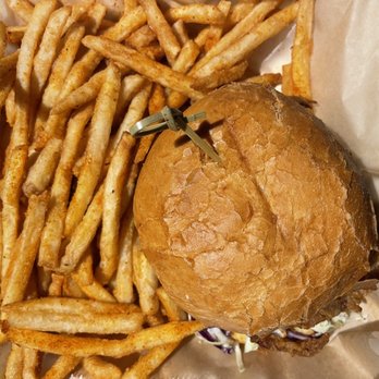 The Crab Shack - SoftShell Crab Buger W Fries - Seafood Near Me - Long Beach, California The Crab Shack - SoftShell Crab Buger W Fries - Seafood Near Me - Long Beach, California