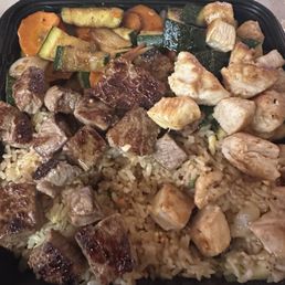 Steak and Chicken Hibachi with vegetables Steak and Chicken Hibachi with vegetables