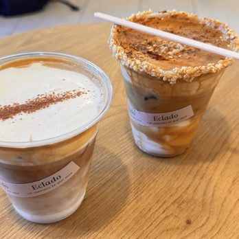 Cafe Eclado - Left: Vienna Coffee Right: Dirty Nutty Coffee - Cafes Near Me - Artesia, California