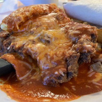 Route 66 Railway Cafe - Huevos Rancheros with chicken fried steak - American Near Me - Gallup, New Mexico Route 66 Railway Cafe - Huevos Rancheros with chicken fried steak - American Near Me - Gallup, New Mexico