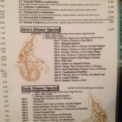Jitra Thai Cuisine - Menu