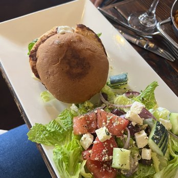 Tree House Cafe - Salmon Burger - Mediterranean Near Me - Carmel, California Tree House Cafe - Salmon Burger - Mediterranean Near Me - Carmel, California