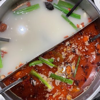 Happy Lamb Hot Pot - Half plain half spicy broth - Mongolian Near Me - Mountain View, California