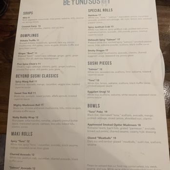 Beyond Sushi - menu - Sushi Bars Near Me - New York, New York