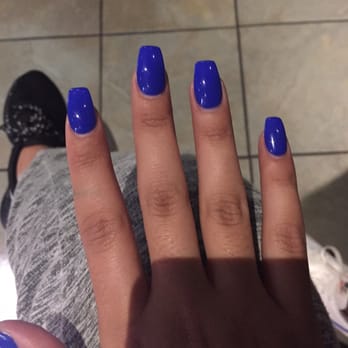 Nails Couture - Blue shellac on clear powder - Nail Salons Near Me - Houston, Texas Nails Couture - Blue shellac on clear powder - Nail Salons Near Me - Houston, Texas