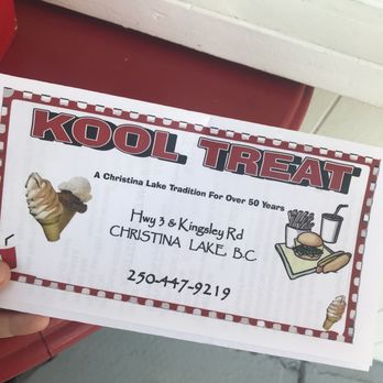 Kool Treat - a person holding up a business card - Ice Cream & Frozen Yogurt Near Me - Christina Lake, British Columbia Kool Treat - a person holding up a business card - Ice Cream & Frozen Yogurt Near Me - Christina Lake, British Columbia