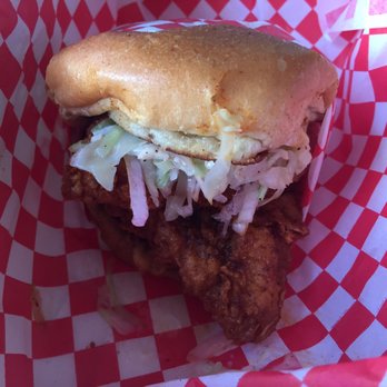 Howlin' Ray's - Sando Chicken Sandwich (boneless breast, slaw comeback sauce, pickles, served on a butter bun - mild, $11) - Southern Near Me - Los Angeles, California Howlin' Ray's - Sando Chicken Sandwich (boneless breast, slaw comeback sauce, pickles, served on a butter bun - mild, $11) - Southern Near Me - Los Angeles, California