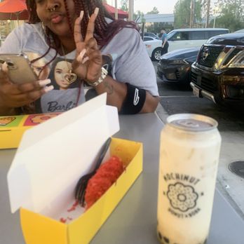 Mochinut - Simi Valley - It is the hot Cheeto hotdog that I got and the brown sugar Boba, which is very yummy - Desserts Near Me - Simi Valley, California Mochinut - Simi Valley - It is the hot Cheeto hotdog that I got and the brown sugar Boba, which is very yummy - Desserts Near Me - Simi Valley, California