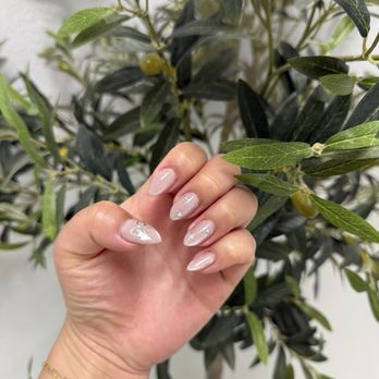 Nails N Nails - Gel x with pink cat eye and silver designs - Nail Salons Near Me - San Jose, California