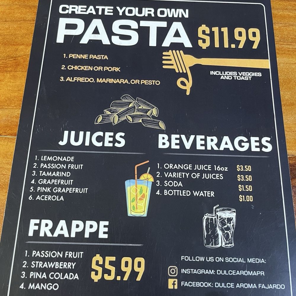 Dulce Aroma - Menu - Breakfast & Brunch Near Me - Fajardo, Puerto Rico Dulce Aroma - Menu - Breakfast & Brunch Near Me - Fajardo, Puerto Rico