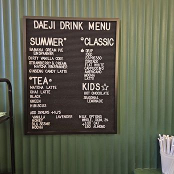 Daeji Dough Company - Drink menu - Bakeries Near Me - Chicago, Illinois