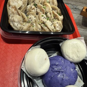 Niu Mama Kitchens - Dumpling combo pan-fried (24 for $25) and custard buns from Lao Ma dumplings - Food Court Near Me - Glendale, Arizona