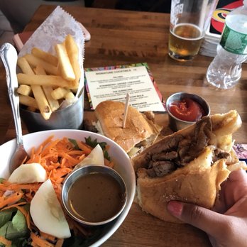 The Bronx Public - Steak sandwich and salad - Sports Bars Near Me - Bronx, New York The Bronx Public - Steak sandwich and salad - Sports Bars Near Me - Bronx, New York