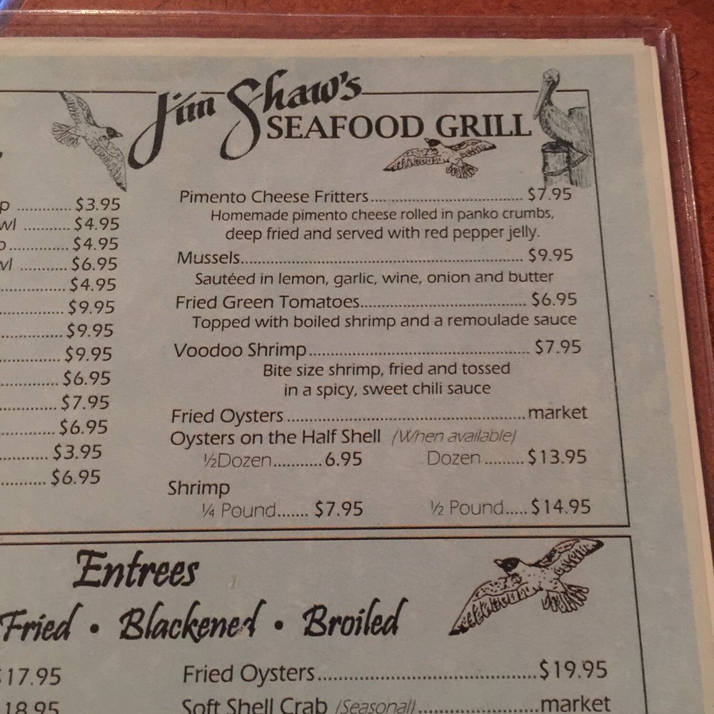 Jim Shaw's Restaurant - Menu - Seafood Near Me - Macon, Georgia Jim Shaw's Restaurant - Menu - Seafood Near Me - Macon, Georgia