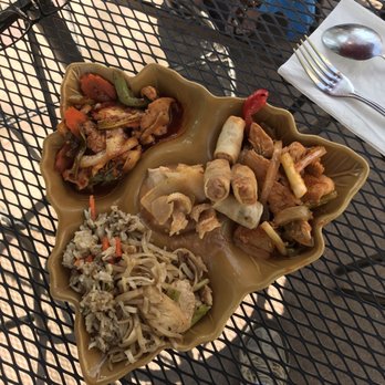 Bangkok Thai - Buffett plate with three of the top five items off their main menu. - Thai Near Me - Spokane, Washington