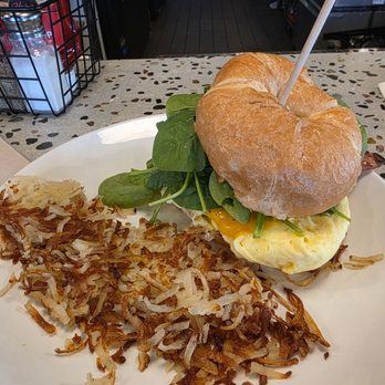 Haymaker - Verrado - Croissant sandwich with ham, eggs, and cheese - Barbeque Near Me - Buckeye, Arizona