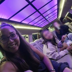 Super Limousine Service - The inside of the limo with changing lights