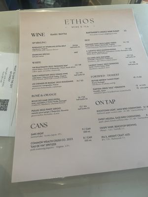 Menu photo 1 Ethos Wine & Tea Charlottesville, VA