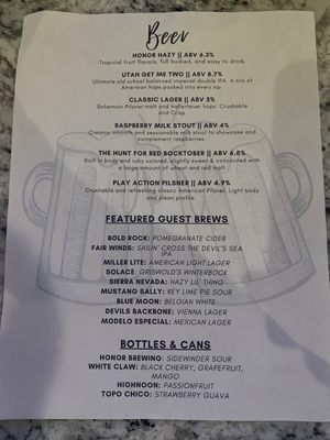 Menu photo 5 Honor Brewing Kitchen Fairfax, VA