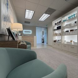 SkinMed Studio's lobby features a clean, modern aesthetic designed to create a calm and welcoming first impression.