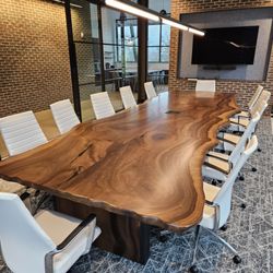 Trading Post Depot - TPD 16' x 5' Mahogony Live Edge Conference Table