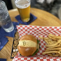 Cold Water Bar & Grill - Burger and fries.