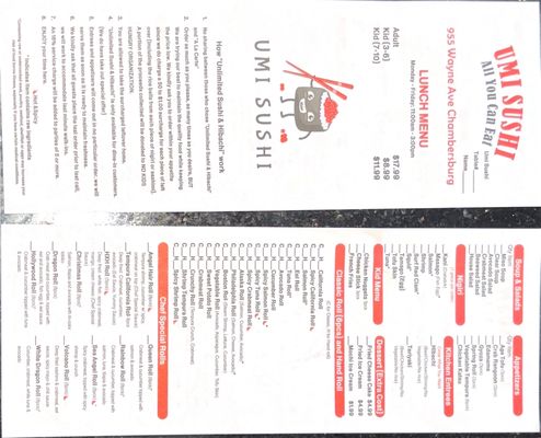 Menu photo 1 Umi Sushi Chambersburg, PA