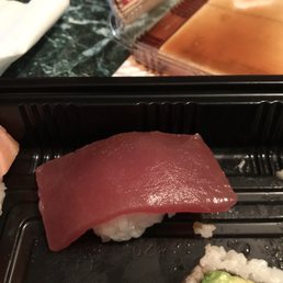 Can't say I've ever had this sort of rectangular tuna slice. Just weird Can't say I've ever had this sort of rectangular tuna slice. Just weird
