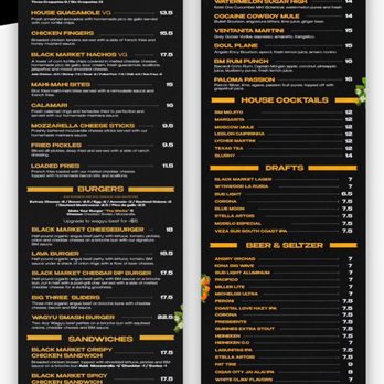 Black Market - Bayside - Menu - Sports Bars Near Me - Miami, Florida