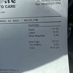 For oil change and tire rotation. Never did I ask for full inspection and they charge 17$/ quart. BS