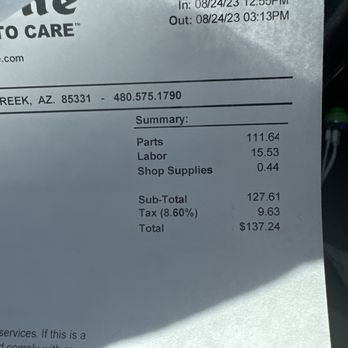 Firestone Complete Auto Care - For oil change and tire rotation. Never did I ask for full inspection and they charge 17$/ quart. BS - Auto Repair Near Me - Phoenix, Arizona