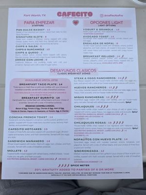 Menu photo 1 Cafecito Fort Worth, TX