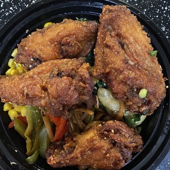 Chasu Kitchen - House Wing House Bowl with Lo Mein all the toppings - Asian Fusion Near Me - Plano, Texas